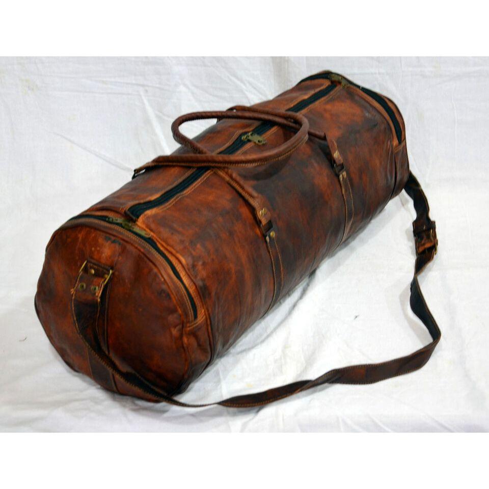 Vintage Leather Overnight Travel Duffle Luggage Gym Bag Handmade Men Weekend