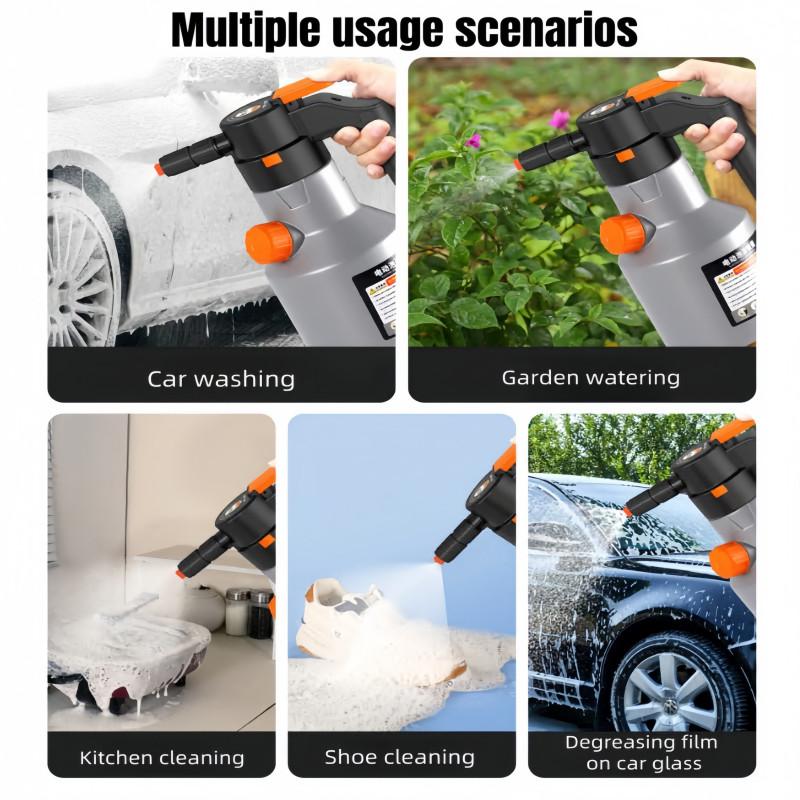 Kabelloser tragbarer Autoschaumsprüher Große Kapazität Elektrische Schaumnebel-Sprühflasche für Gartenarbeit Haus Auto Reinigung