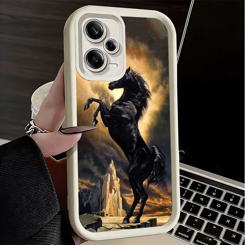 Phone Case for Xiaomi Redmi Note 15 14 13 Pro Plus Black Horse Galloping Shell 12S 11 11S 11T 5G 14S Soft Silicone Funda