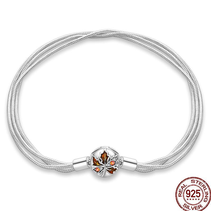 925 Silver 17-20CM Heart Pave Zirconia Original Bracelets Infinity Bracelet Fit DIY Charms Bead Birthday Jewelry Gifts Hot Sale
