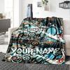 Name Custom Blink-182 Print Flannel Blanket High Quality Warm Comfortable Cover for All Seasons Perfect for Gifts Home Decor