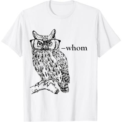 Who Whom Grammar Owl T Shirt T-Shirt