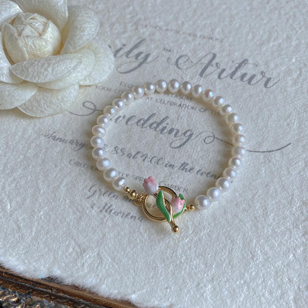 Tulip Bracelet Temperament Versatile Pearl Tulip Bracelet Simple Jewelry Accessories for Women