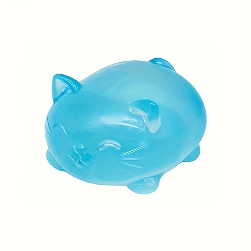 Cute Cat Squishy Stress Ball Transparent Squeeze Fidget Toy for Anxiety Relief
