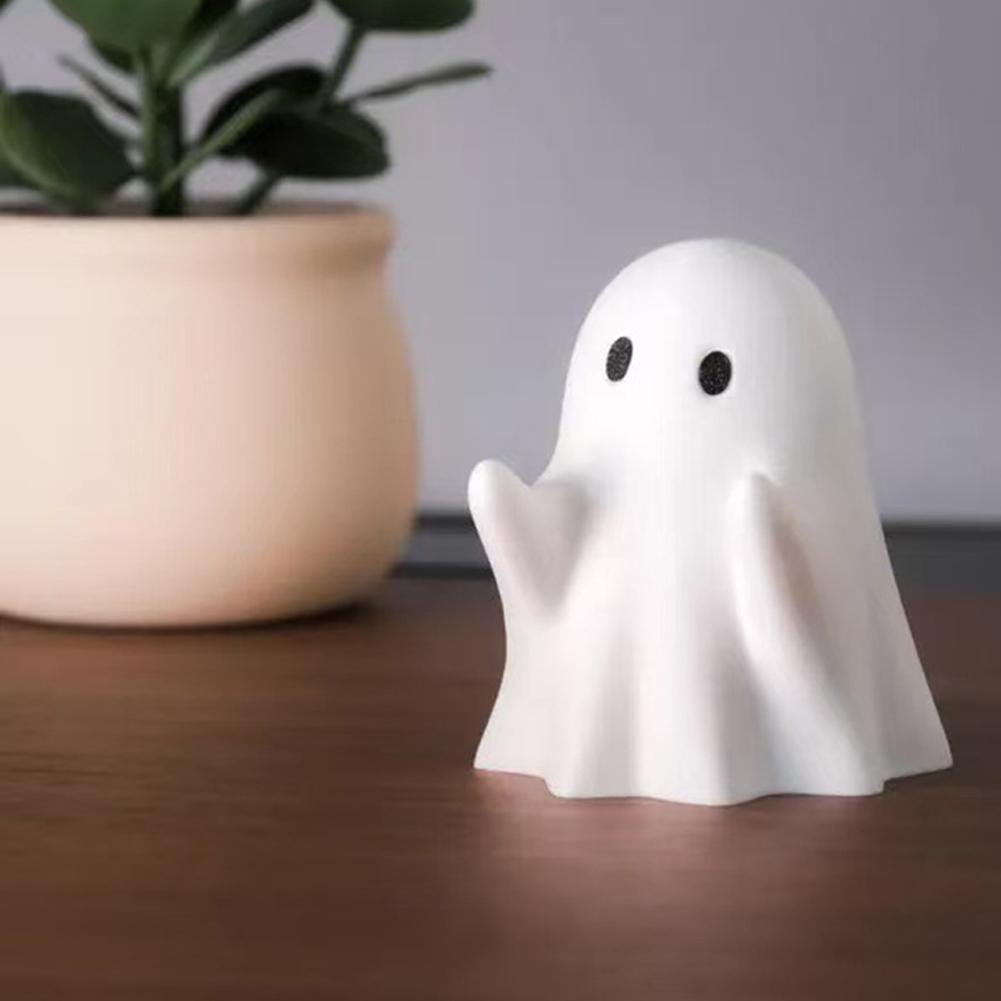 Halloween Ghost Pen Holder Cute 3D Printed Halloween Ghost Figurine Funny Spooky Resin Pen Holder Statue for Home Office Desktop Decoration