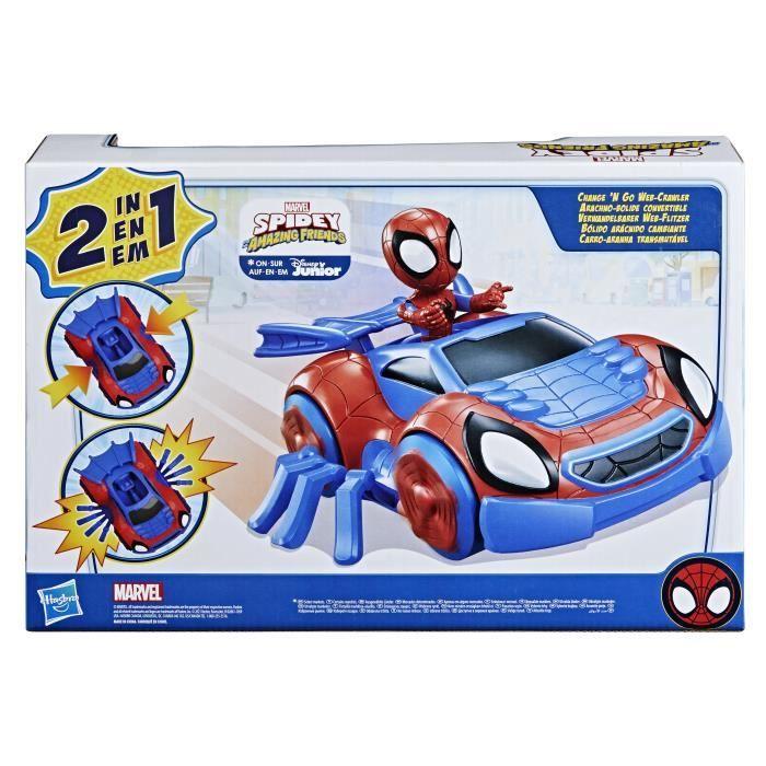 10 Cm Spidey Figurine with 2-in-2 Convertible Arachno-Bolide Vehicle - Hasbro - Spiderman - Toy - White