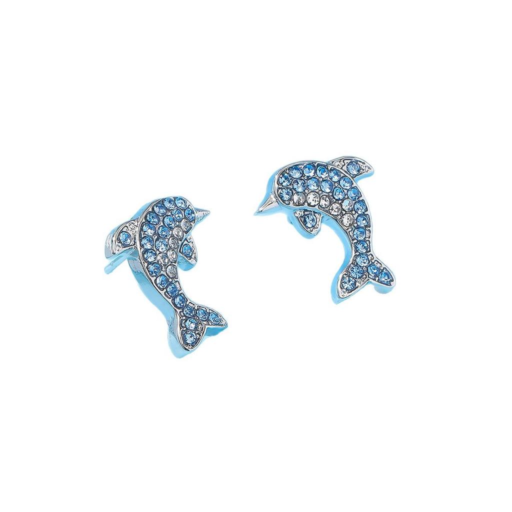 Creative Cute Cartoon Blue Dolphin Earrings
