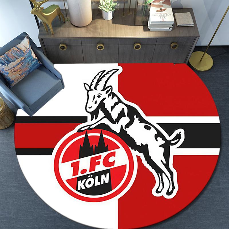 1. FC Köln Round Area Rug,Carpet Rug for Living Room Bedroom Sofa Playroom Decor,Non-slip Floor Mat