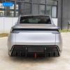 Gloss Black Front Lip & Side Skirts with Lights for 2025 Tesla Model Y Facelift, Includes Rear Lip, Front Splitter & Rear Diffuser.