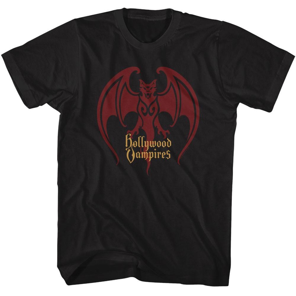 Hollywood Vampires Evil Looking Bat Logo Men s T Shirt Rock Music Merch S