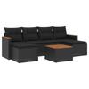 VidaXL Salon de Jardin avec Coussins 7 pcs, Canapés de Terrasse, Ensemble de Meubles de Patio, Mobilier d'Extérieur, Noir 3258625