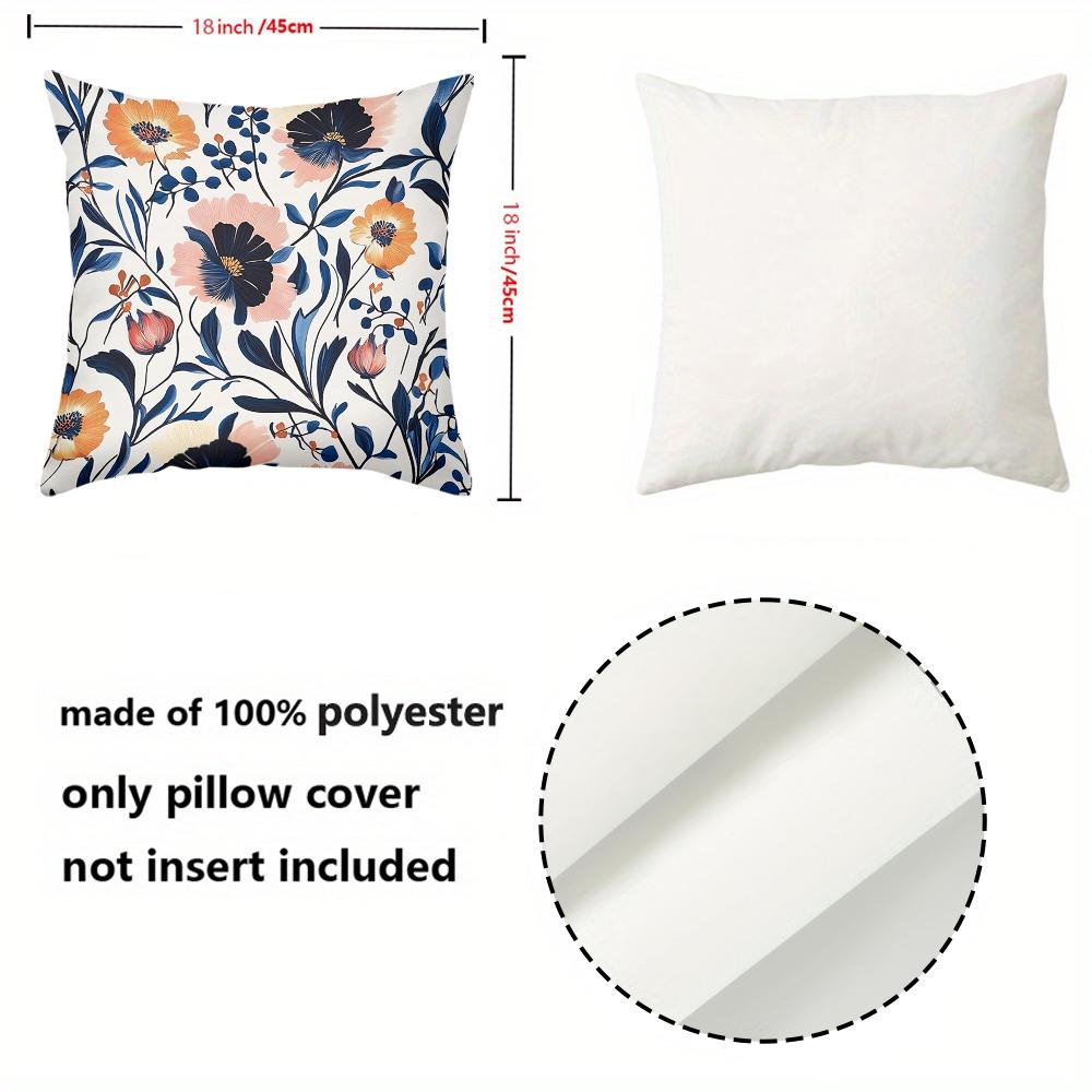 Floral Patterned Throw Pillows For Home Decor Polyester Pillowcase, Sofa Decorative Cushion Cov Headboard Pillow