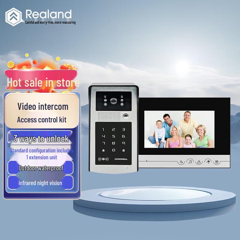 Realand Smart Video Intercom Access Control System CN plug (adapter included)