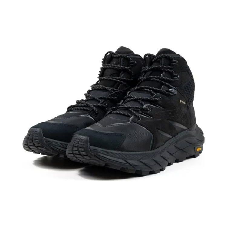HOKA One One Anacapa Gtx Lace-Up Durable Waterproof Low-Top Outdoor Functional Shoes Unisex Shoes Black 1122017-BLACK