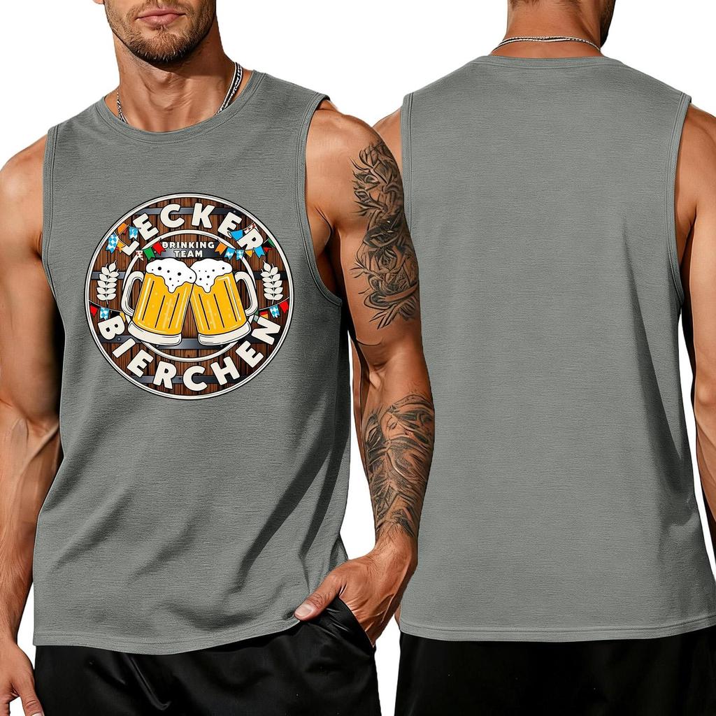 Men's Sleeveless Tank Top Casual Loose Fit Summer Beachwear Breathable Lightweight Muscle Shirt for Outdoor Sports and Daily Wear