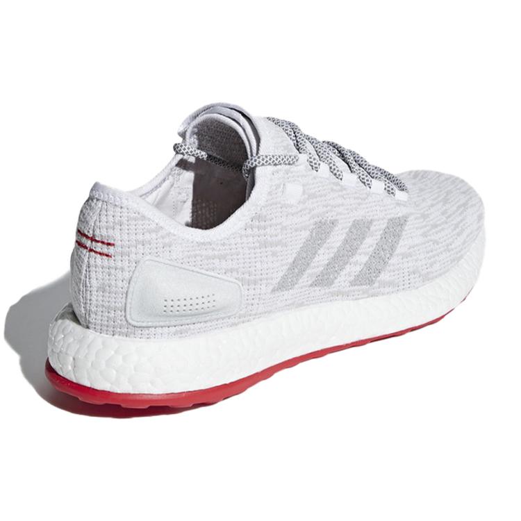 Adidas Pure Boost Fabric Lightweight Anti Slip Low top Running Shoes Unisex Gray White Red CM8333
