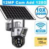 LS VISION Κάμερα 12MP 6K με Ηλιακή Μπαταρία Εξωτερικού Χώρου 10X Ζουμ Τρεις Φακοί PTZ WiFi Κάμερα Επιτήρησης Προστασία Ασφαλείας 4K 8MP Έξυπνη Κάμερα CCTV