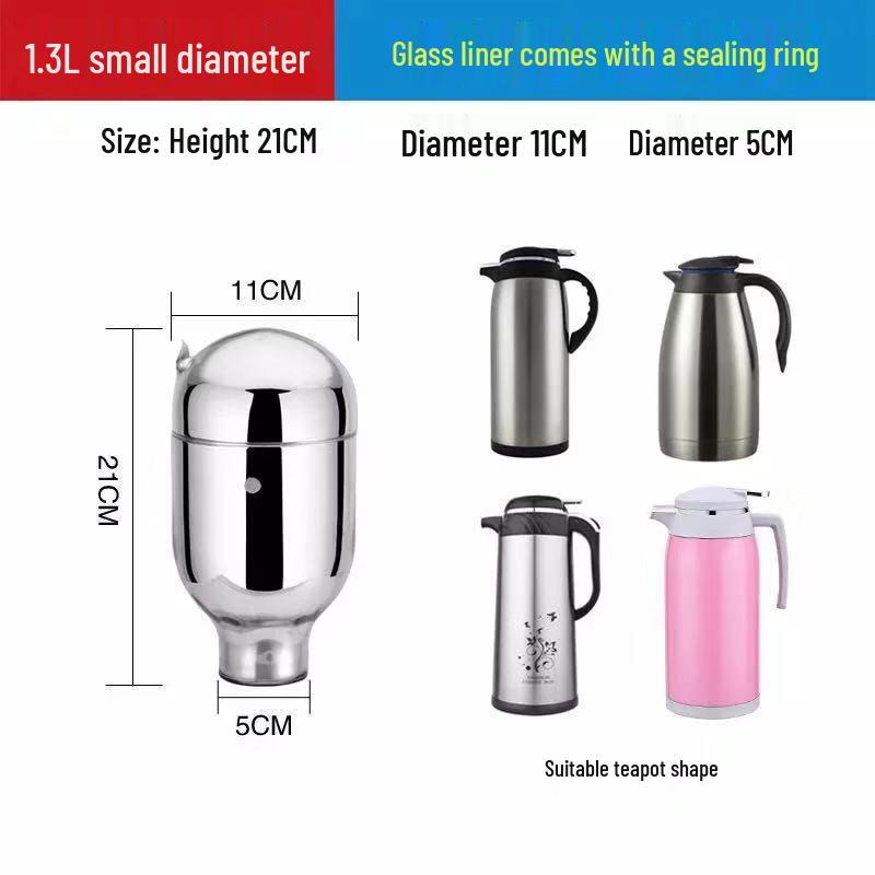 Universal Small-Caliber Glass Thermos Liner for Hot Water Bottles