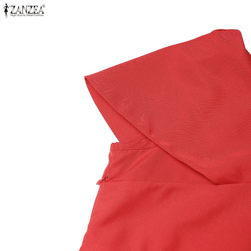 ZANZEA Women Elegant Off Shoulder Sleeveless Casual A-line Dress