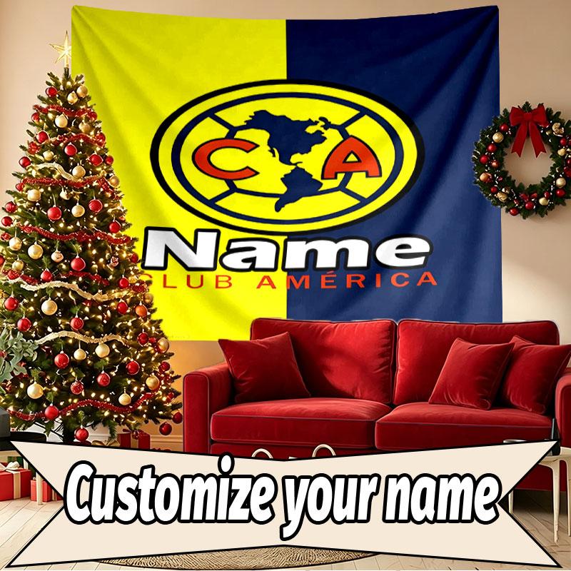 Custom Name Personalized Club America Print Tapestry, Wall Art Decor, Bedroom, Dorm, Apartment, LivingRoom, Party Backdrop, Gift for Birthday