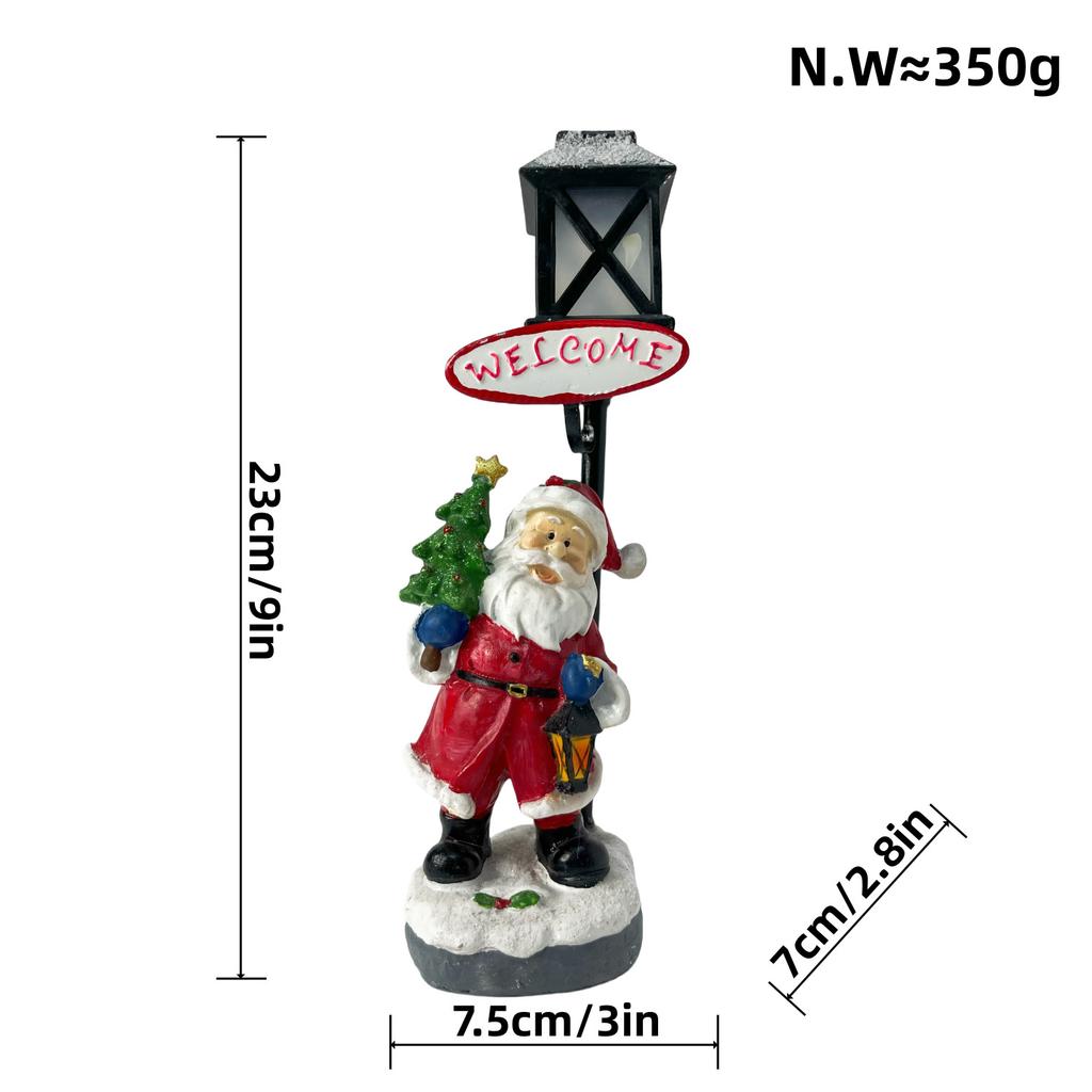 Neue Weihnachtsmann-Ornamente Leuchtender Schneemann Kunstharz-Handwerk Desktop Weihnachtsatmosphären-Dekorationen