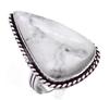 Howlite Natural Gemstone Antique Silver Plated Ring US Size-8.25 A 394