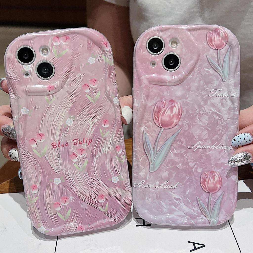 Tulip Flowers Silicone Case for Xiaomi Redmi Note 14 13 Samsung A56 A26 Oppo A3 A5 Pro Tecno Spark 30C Funda Cartoon Lucky Dog Cover Soft TPU Bumper