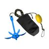 4 Jaw Grapnel Anchor Kit Aluminum 3.3lb Fishing Portable Foldable Anchor for Kayaks Jet Skis Pwc Small Watercraft Blue