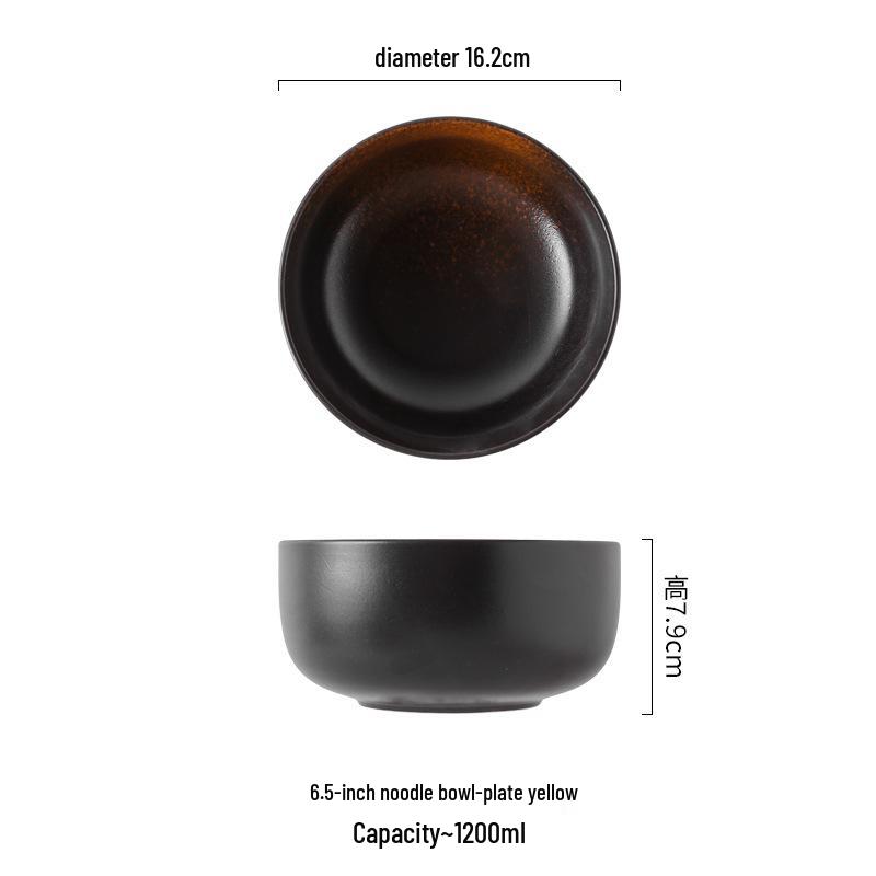 6.5   Japanese Tang Monk Ceramic Noodle & Rice Bowl with Lid, Salad & Dessert Bowl, Ramen Bowl