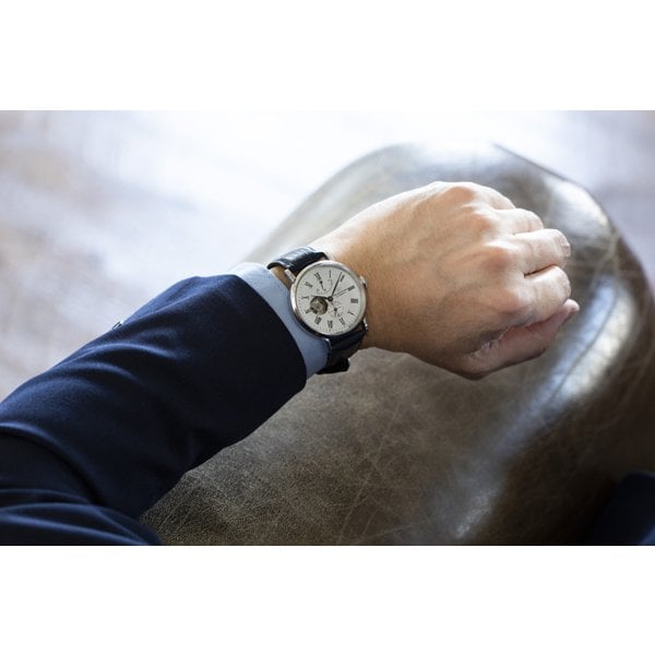 Orient Men's RK-AV0003S (Classic Semi-Skeleton Men's) Round Watch Blue Stainless Multi-Hand Analog