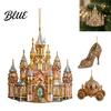 Celebration Tree Trim Christmas Magic Castle Hanging Ornament Acrylic Festive Holiday Decor Pendant for Durable Winter Ornament Home Party
