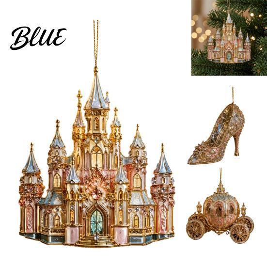 Celebration Tree Trim Christmas Magic Castle Hanging Ornament Acrylic Festive Holiday Decor Pendant for Durable Winter Ornament Home Party