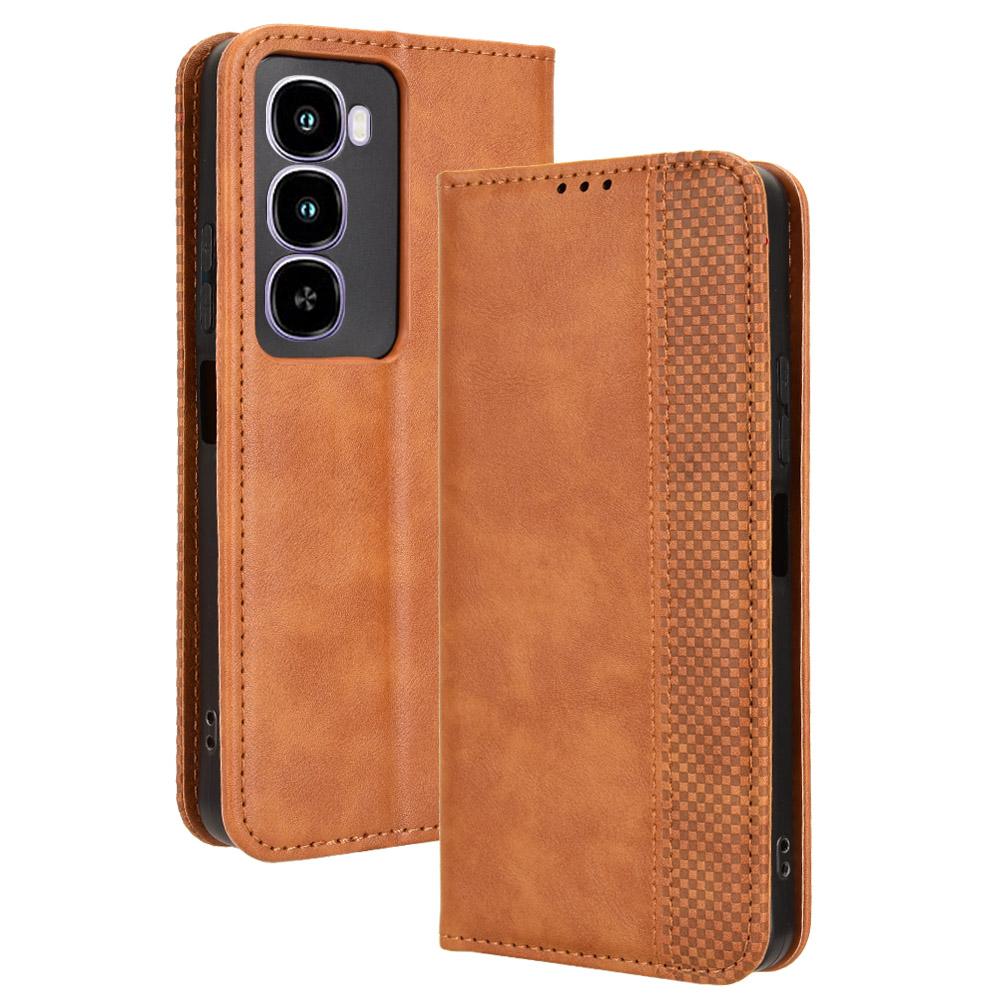 Flip Cover for Itel City 100 Leather Case [Flip Vintage Leather] Wallet Shockproof Durable Retro Phone Case