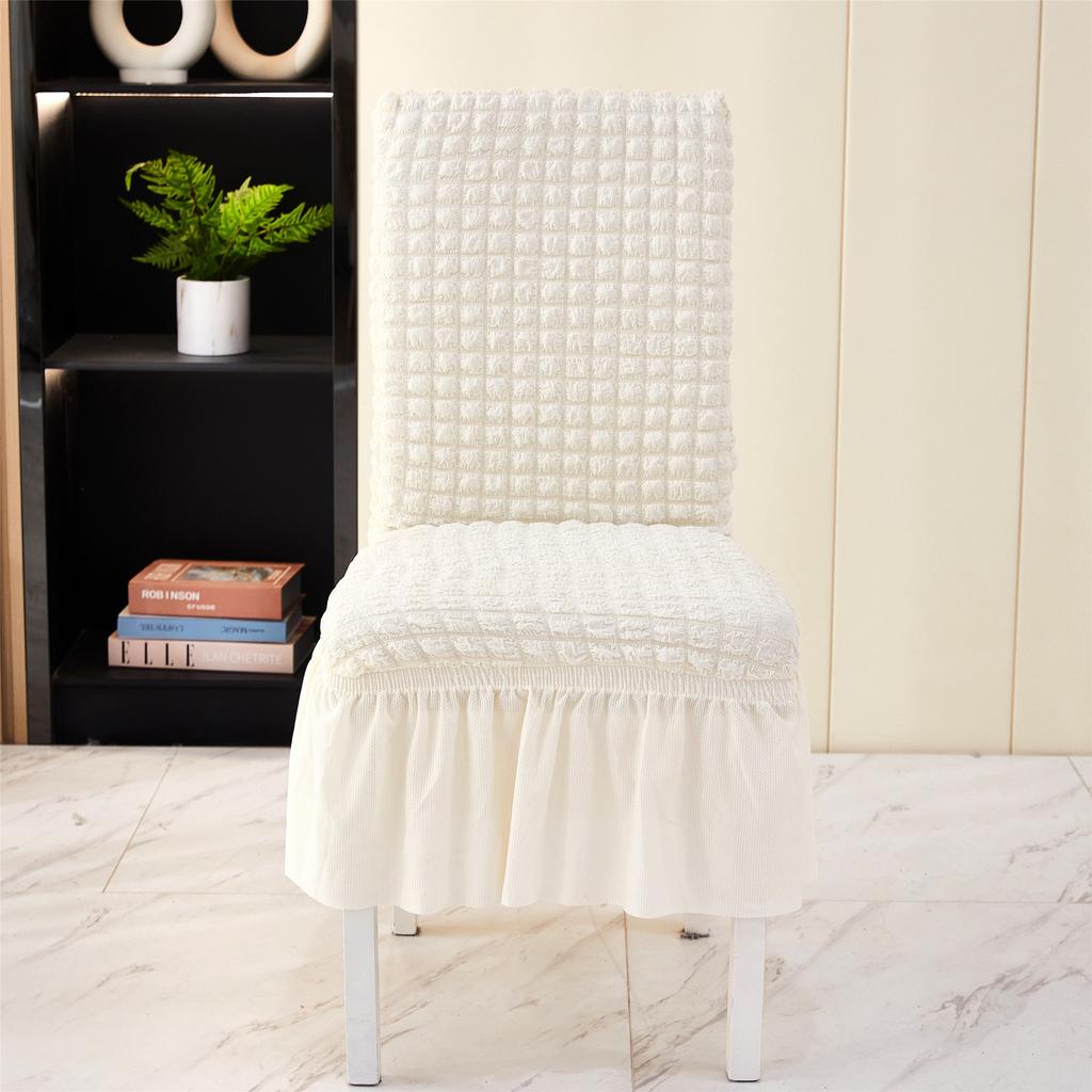 2pcs Chair Covers, Universal Stretch Dining Room Chair Covers With Skirt, Removable Parsons Chair Slipcover For Kitchen Wedding Party Banquet