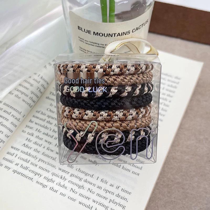 Velvet Mixed Color Braided Hair Ties: High Elasticity Hair Scrunchies for Stylish Buns and Commute-Friendly Accessories