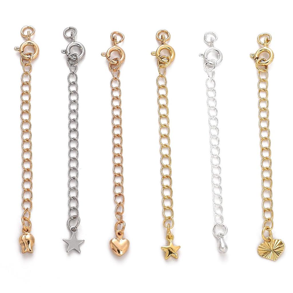 Copper Clad Iron Round Buckle Tail Chain For DIY Jewelry Making Craft Accessories