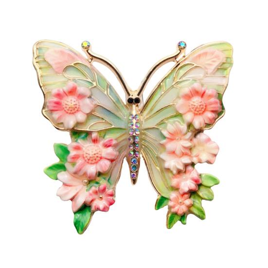 Women Brooch Flower Decor Butterflies Pin Sweaters Collars Shape Brooch Hats Bags Coats Scarves Versatile Accessory