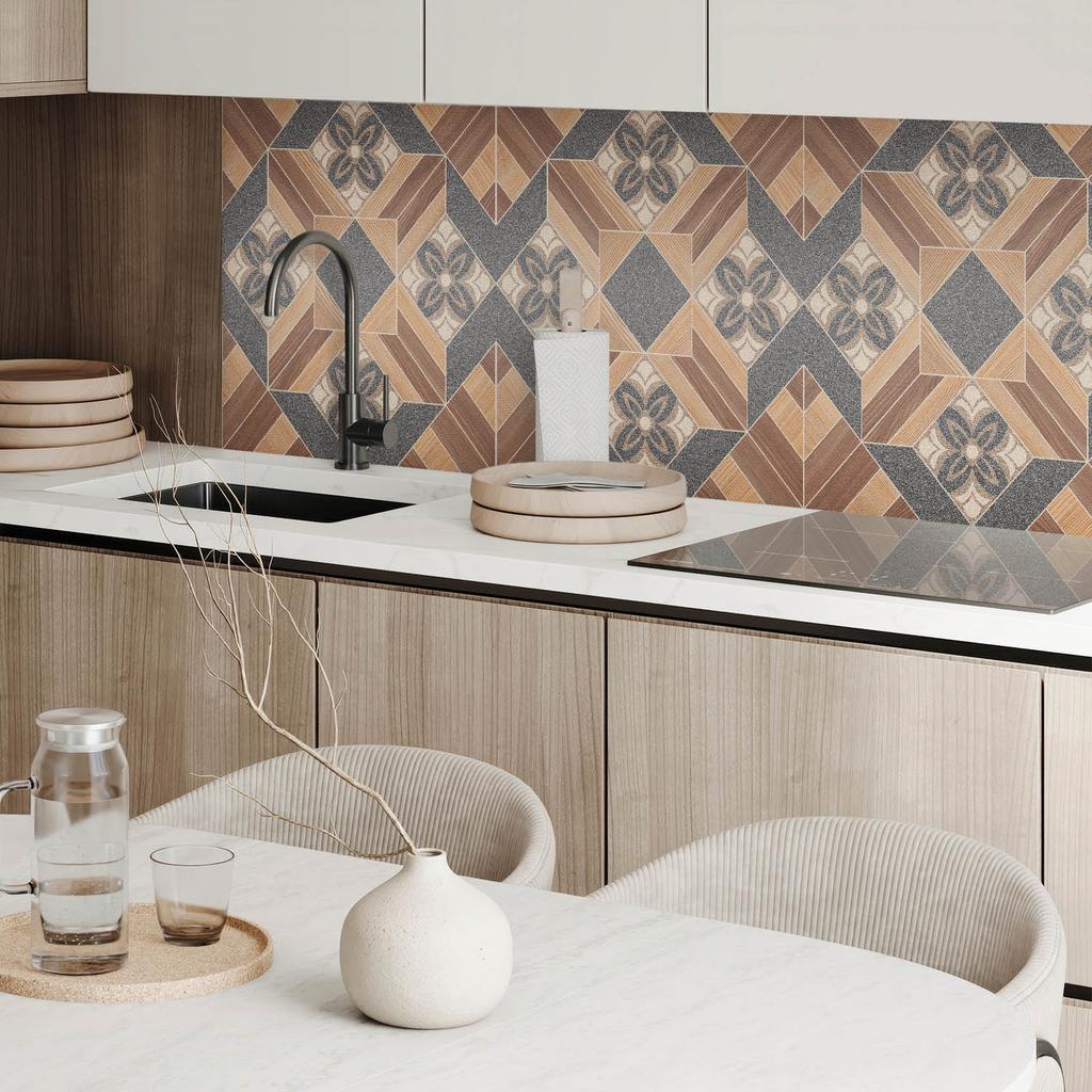 Ready-to-install Vinyl Panel with Decorative Print 100x50 Cm Floral Pattern
