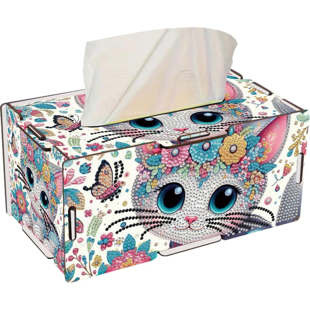 Wooden 5D Diamond Painting Tissue Holder Wooden Diamond Painting Tissue Box 5D DIY Diamond Handmade Tissue Holder for Home Decor