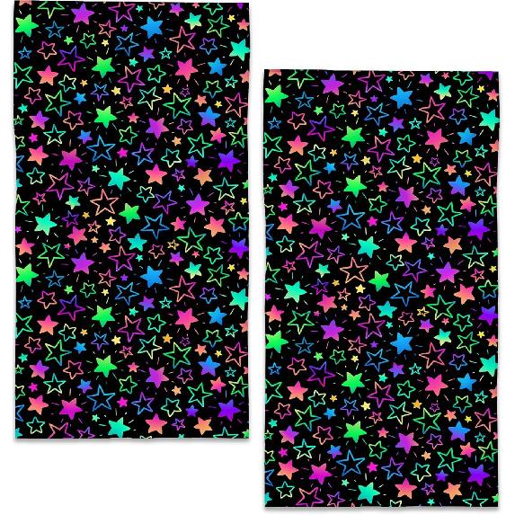 Red Black Glitter Hand Towels Set of 2,28 x 14 Inch Bathroom Towel Soft Absorbent Kitchen Hotel Spa Laundry Room Gym Face Towel Decor