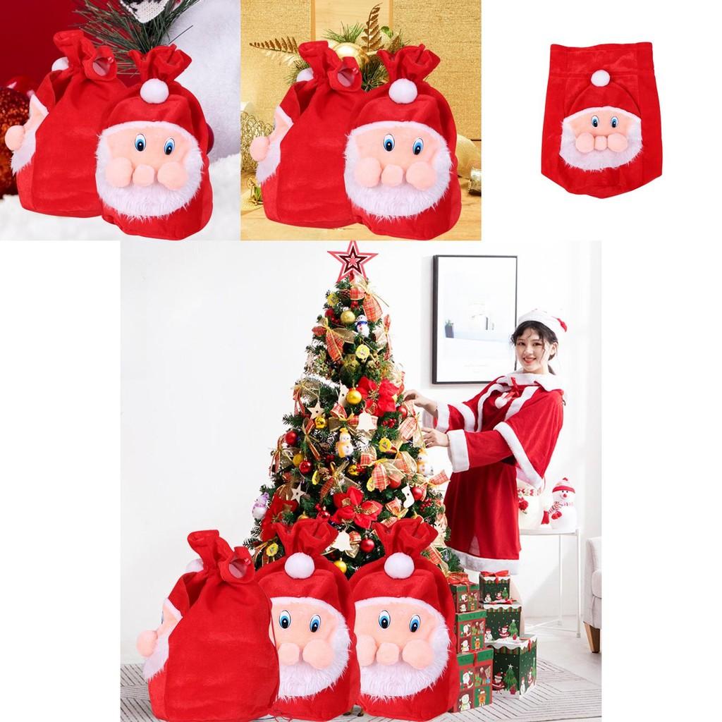 And Festive Fun Large Santa Gift Bag Made Of Plush Material For Decoration Holiday