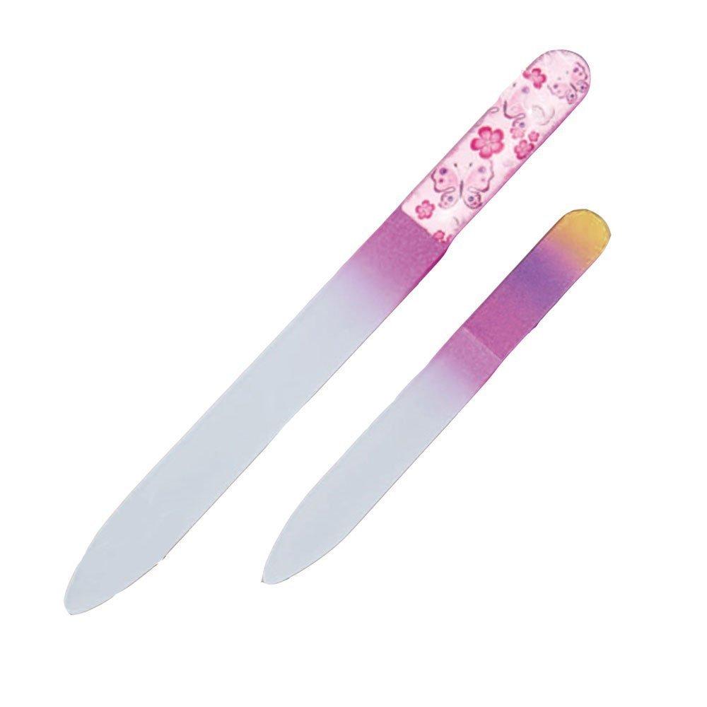 

Набор из 2 стеклянных пилочек для ногтей, подходящих для детей, сделано в Чехии (Большой Маленький) (Цветочный Дизайн) Уход, Стирающийся, Портативный, Домашние животные,