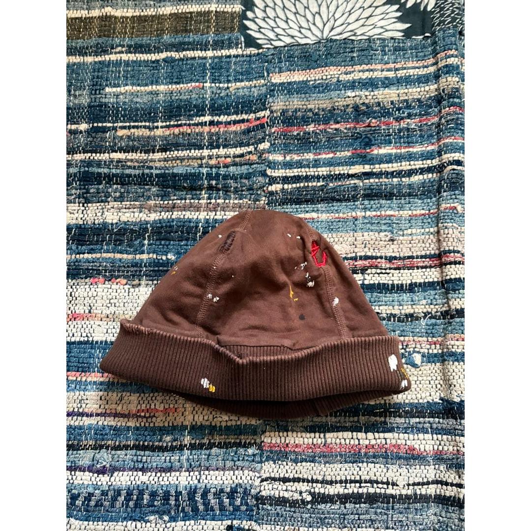 Used kapital brown knit cap paint initial