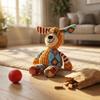 Plush Patchwork Dog Toy Soft Stuffed Animal Durable Stitching Squeaky Sound Interactive Pet Chew Toy for Medium Large Dogs