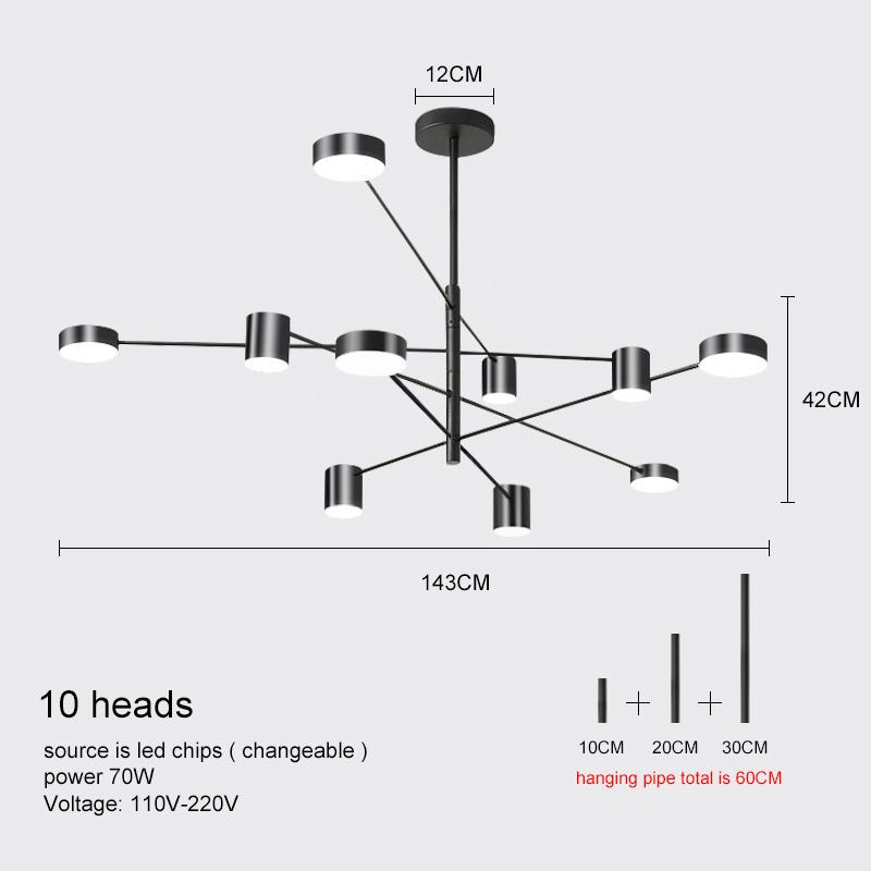 Modern Led Chandelier Lighting Fixture For Living Room Gold Black Art Restaurant Hanging Lamp Bedroom Home Lustres Suspension