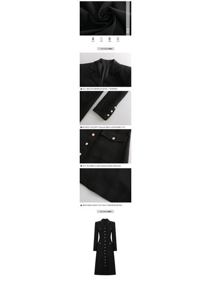 Dámské černé štíhlé jarní šaty ve stylu francouzského paláce