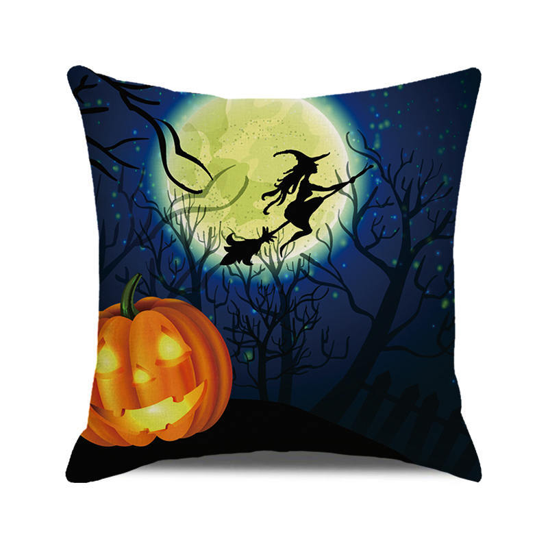 Halloween colorful pumpkin devil Digital printing short plush pillow covers for car sofa office cushion cover home goods