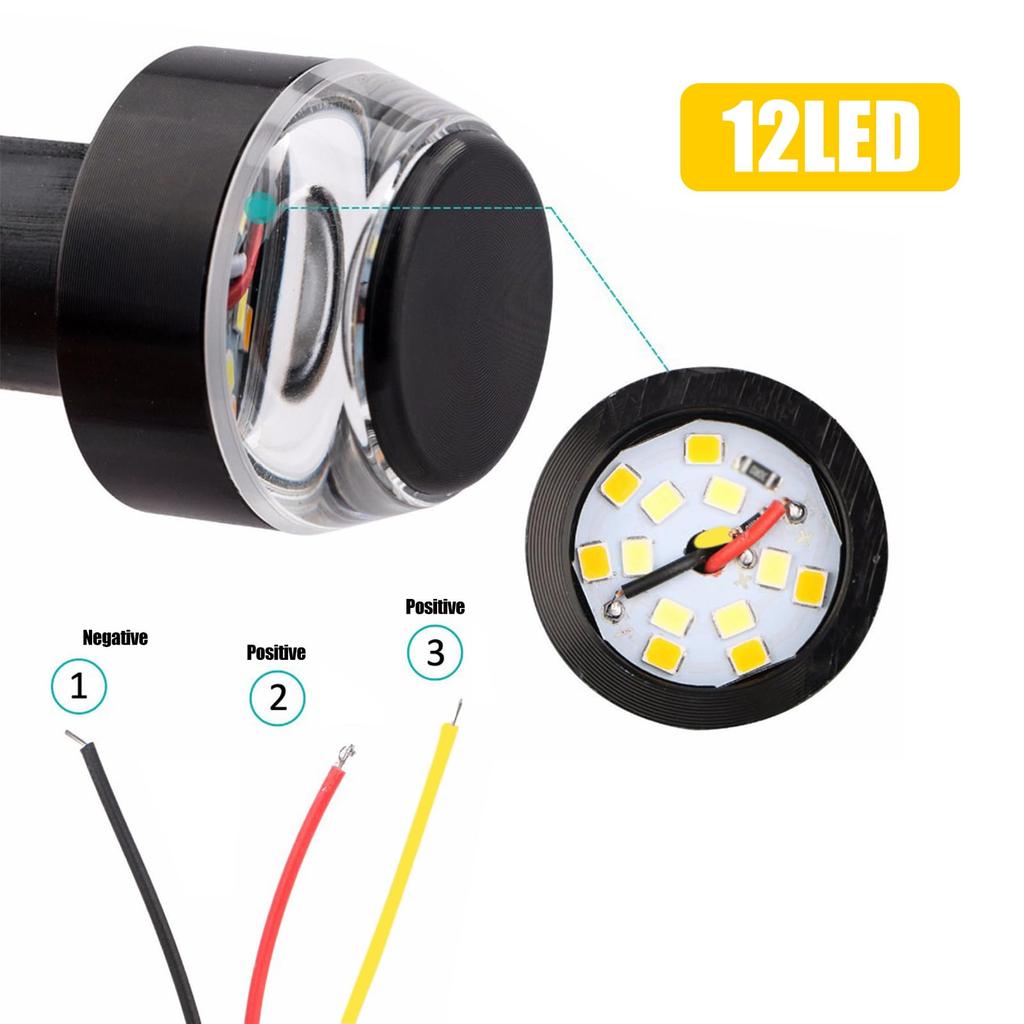 Sodcay 2 Stück Motorrad Blinkerleuchten Universal Motorrad Lenker LED Motorrad Lenkerende
