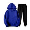 Women's Fashion Casual Solid Color Loose Hooded Sweatshirt Suit