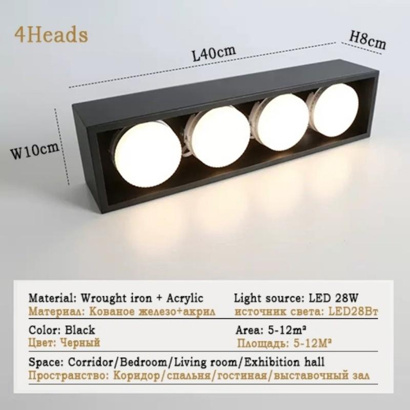 Spotlight Wohnzimmer Minimalistische Lange Streifen Flurlampe Verstellbarer Beleuchtungswinkel LED Deckenleuchten Modernes Decken-Downlight